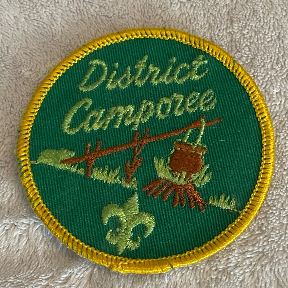 District Camporee BSA Boy Scouts Of America Round Patch Green Brown EUC